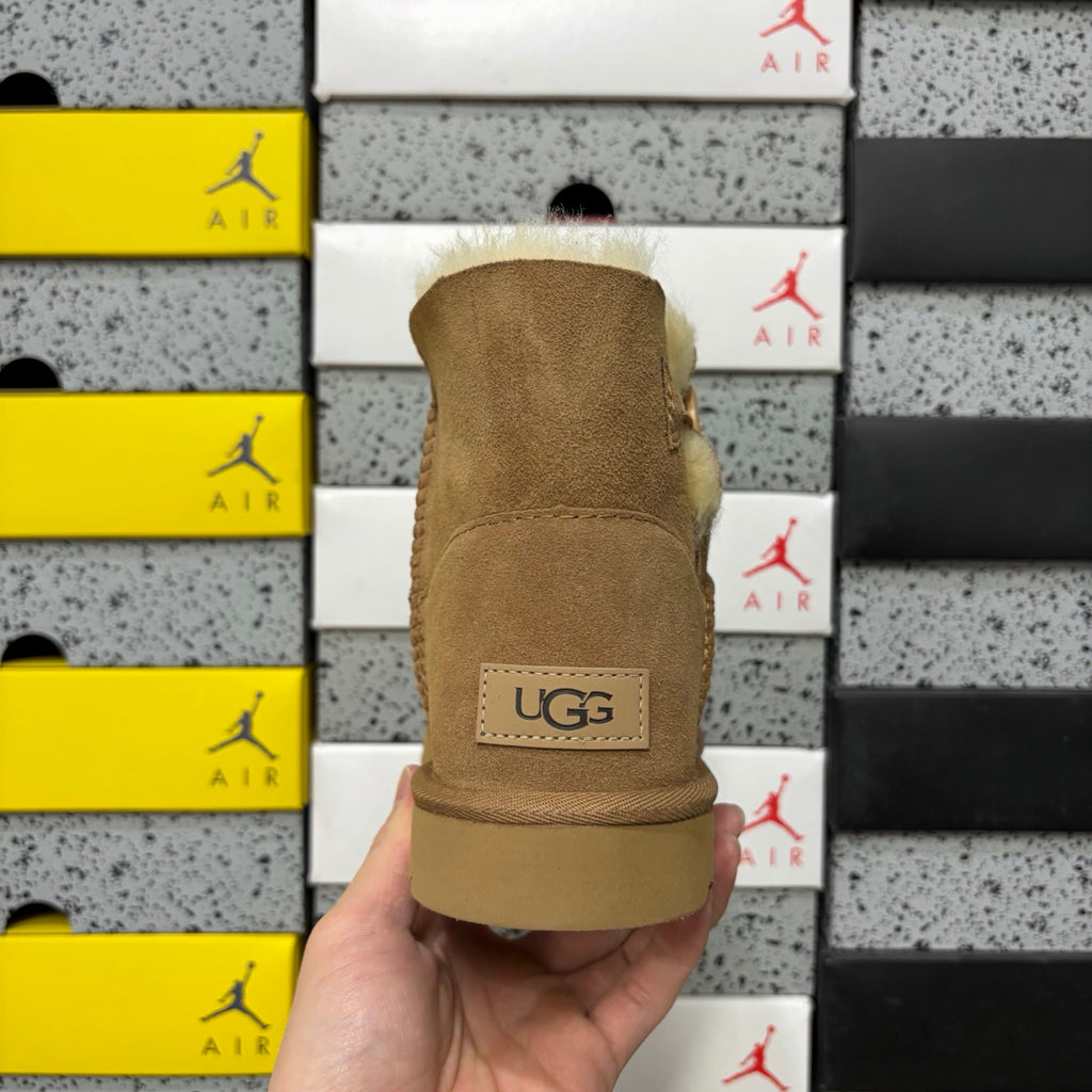 UGG Button-Detail Mid-Calf Boots in Chestnut
