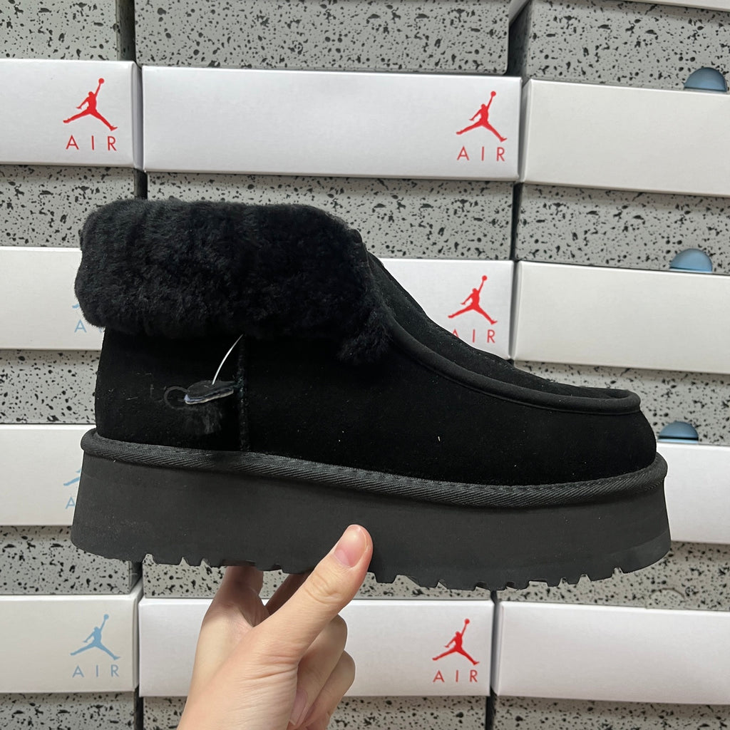 UGG Plush-Collar Platform Ankle Boots in Black – Style 2551