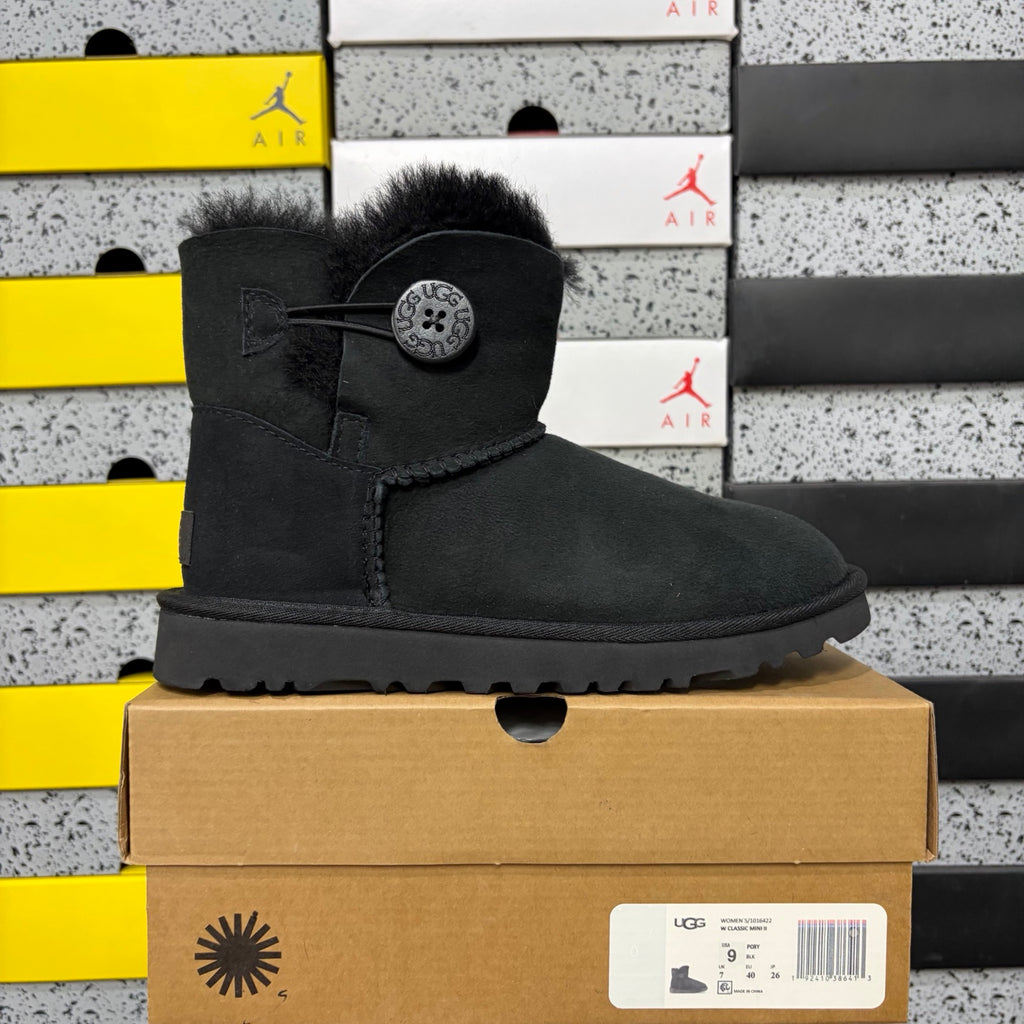 UGG Button-Detail Mid-Calf Boots in Black