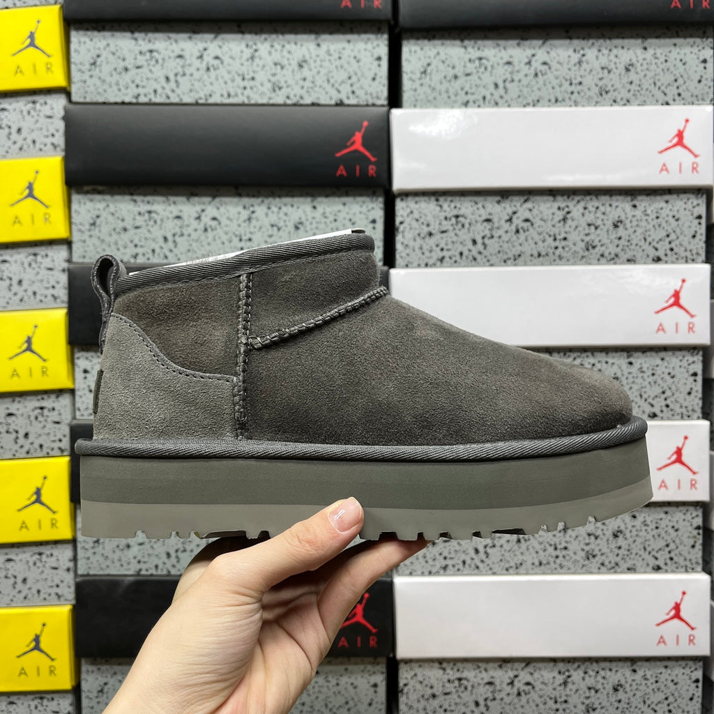 UGG Ultra Mini 3 cm Platform Boots in Grey