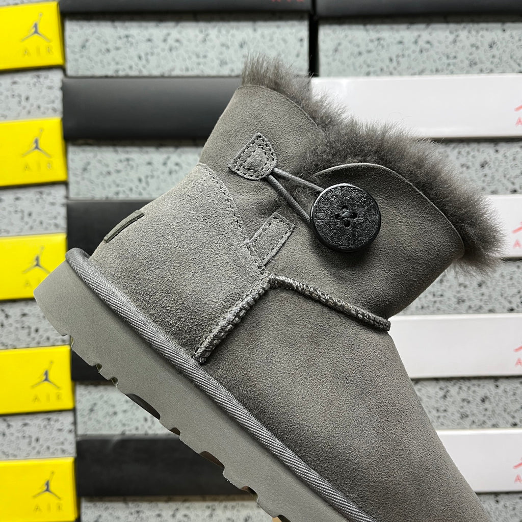 UGG Mini Bailey Button II Boots in Grey