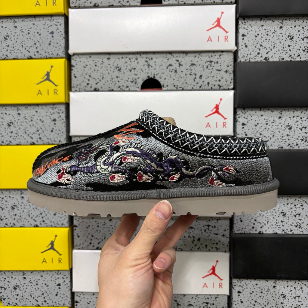 UGG Dragon & Tiger Embroidered Slip-On Shoes in Black – Style 2553