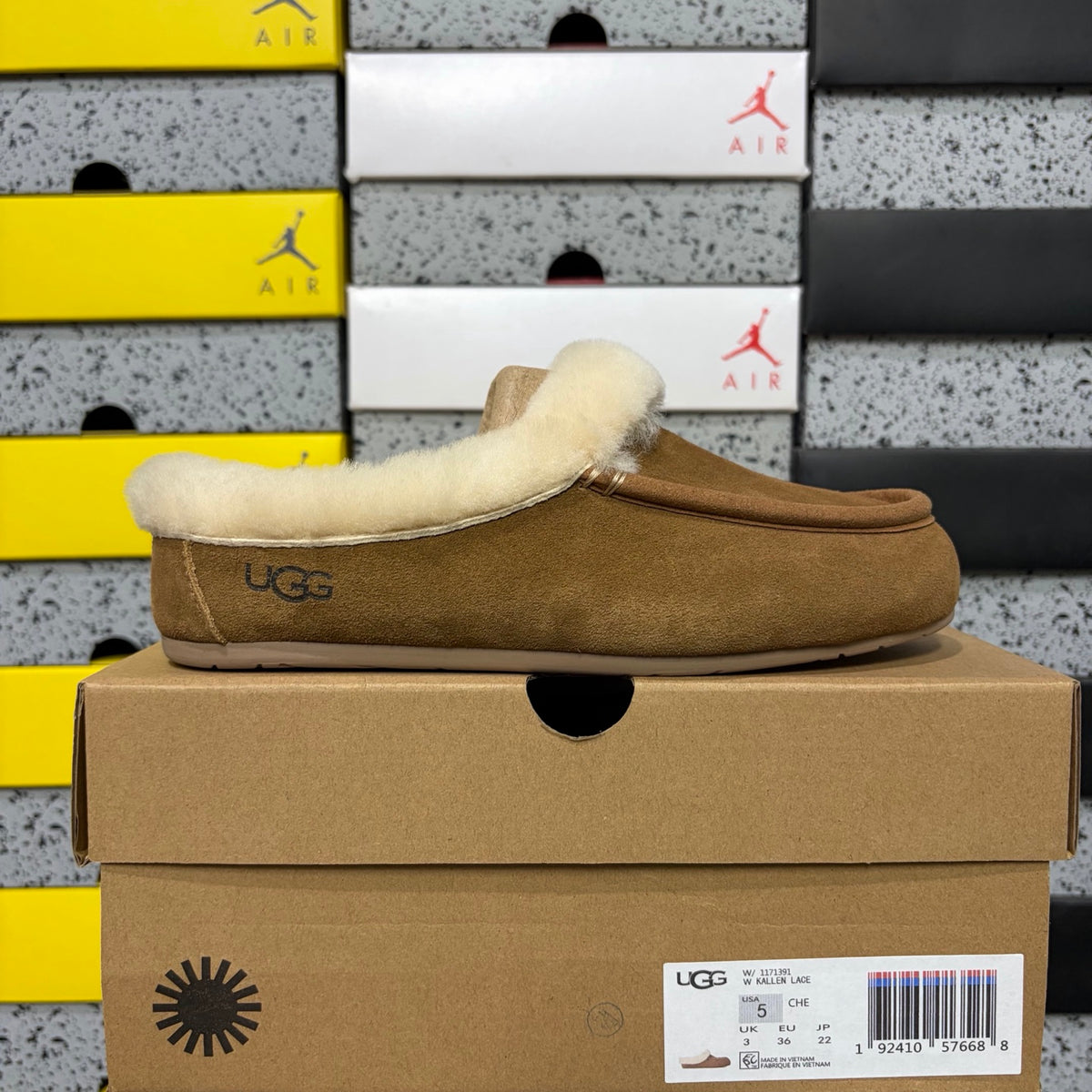 UGG Plush-Collar Slippers in Chestnut – Style W1171391