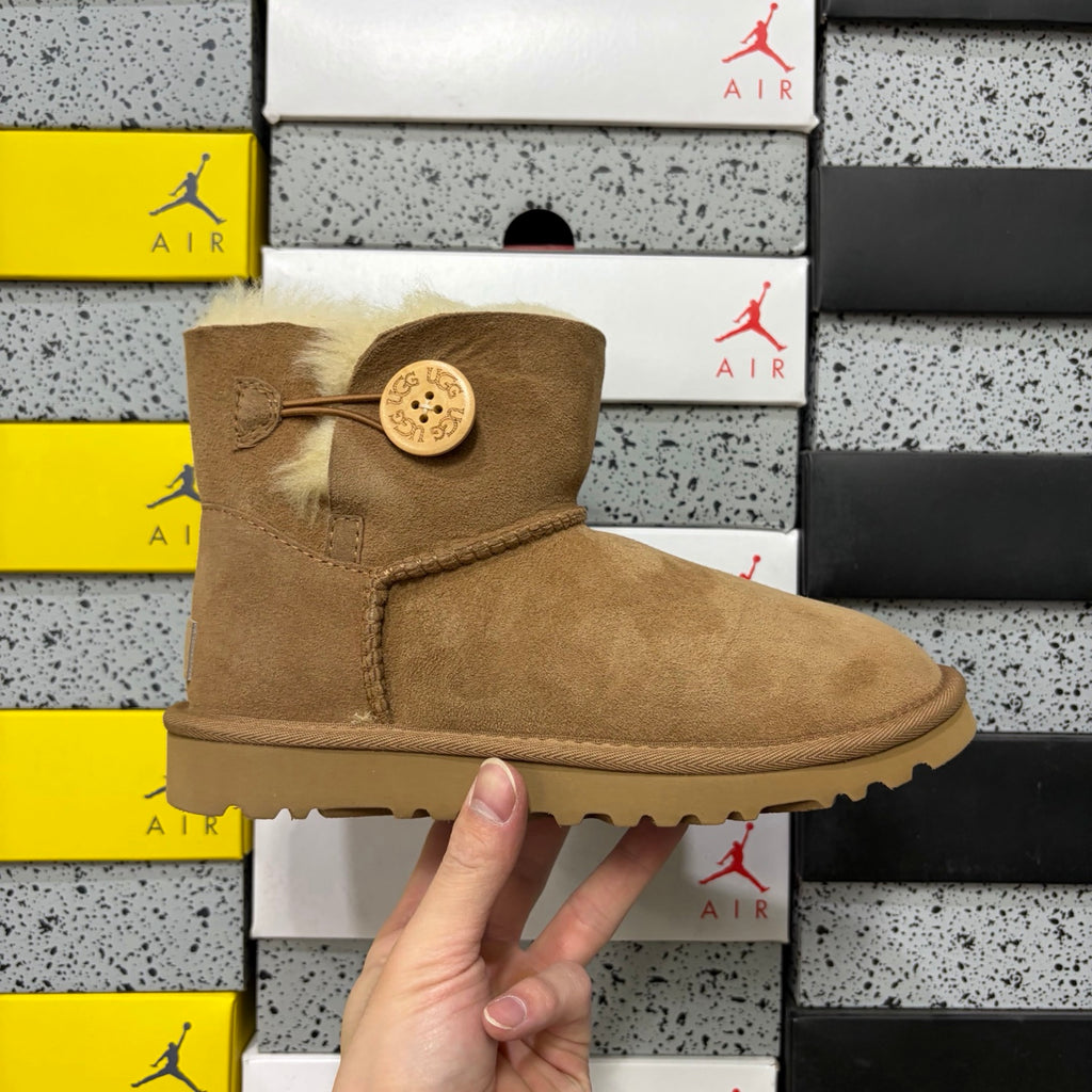 UGG Button-Detail Mid-Calf Boots in Chestnut