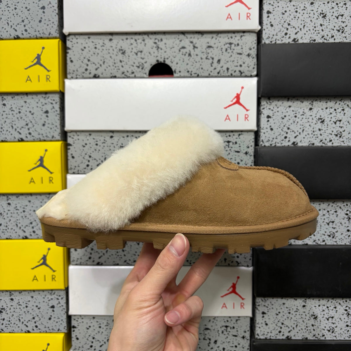 UGG Plush-Collar Mule Slippers in Chestnut – Style 5125