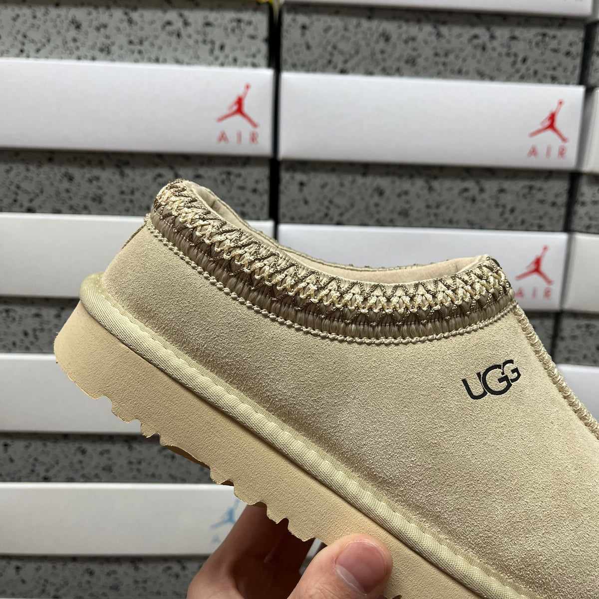 UGG Braided-Trim Slip-On Slippers in Mustard Seed – Style 5955