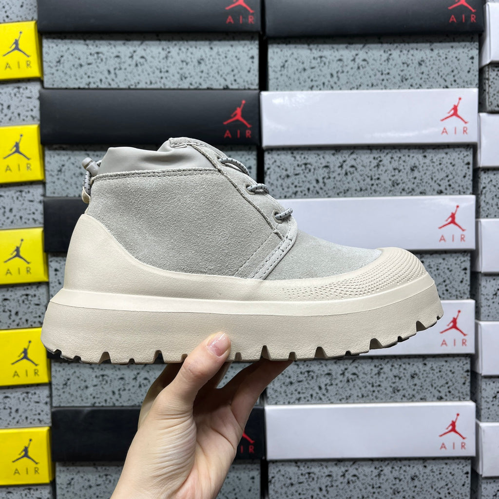 UGG Neumel Chunky-Sole Lace-Up Boots in Grey & Cream