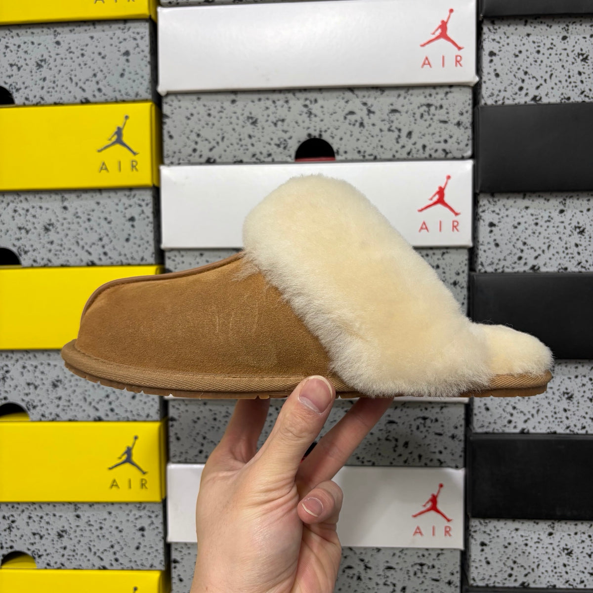 UGG Plush-Collar Mule Slippers in Chestnut – Style 2550