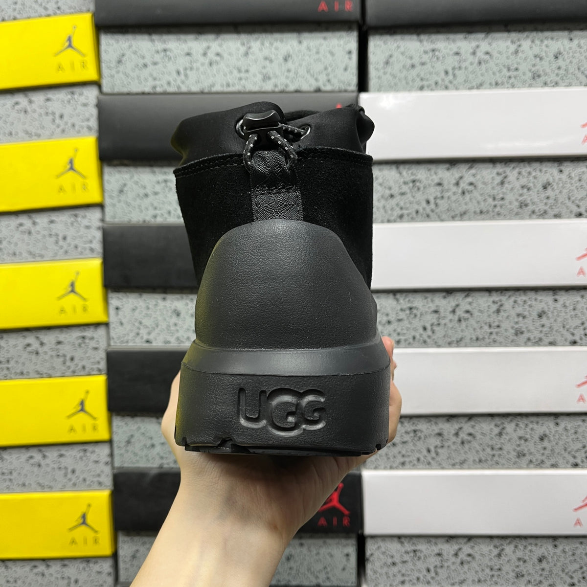 UGG Neumel Chunky-Sole Lace-Up Boots in Black