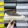 UGG Chunky-Sole Slip-On Ankle Boots in Olive & Cream