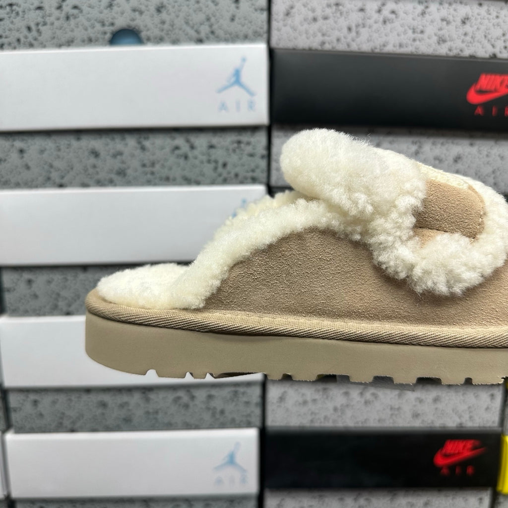 UGG Plush-Trim Mule Slippers in Khaki – Style 5095
