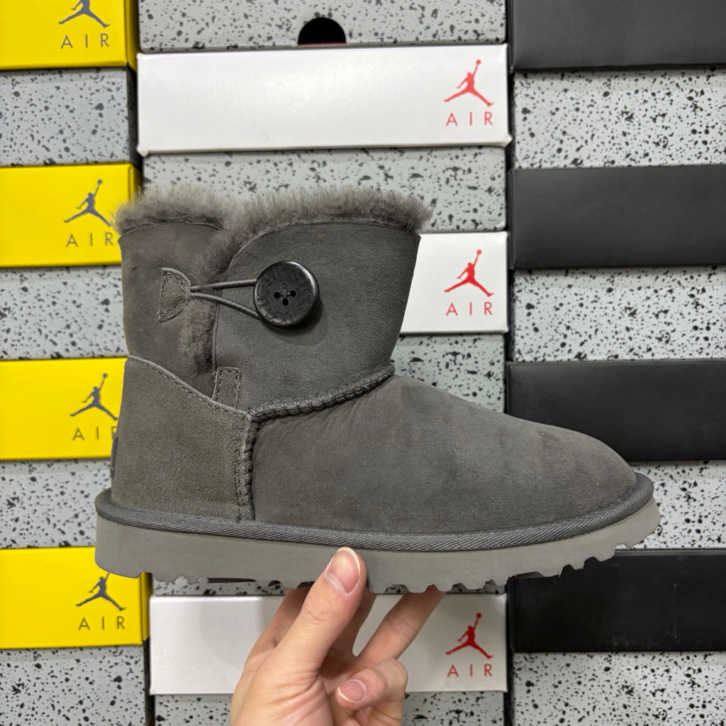UGG Button-Detail Mid-Calf Boots in Grey