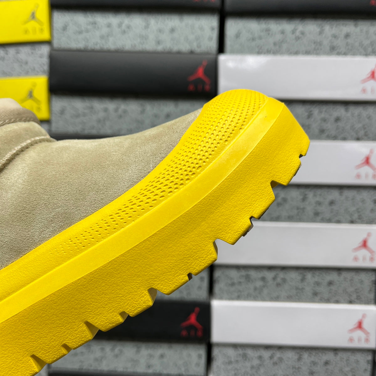 UGG Chunky-Sole Slip-On Ankle Boots in Beige & Yellow