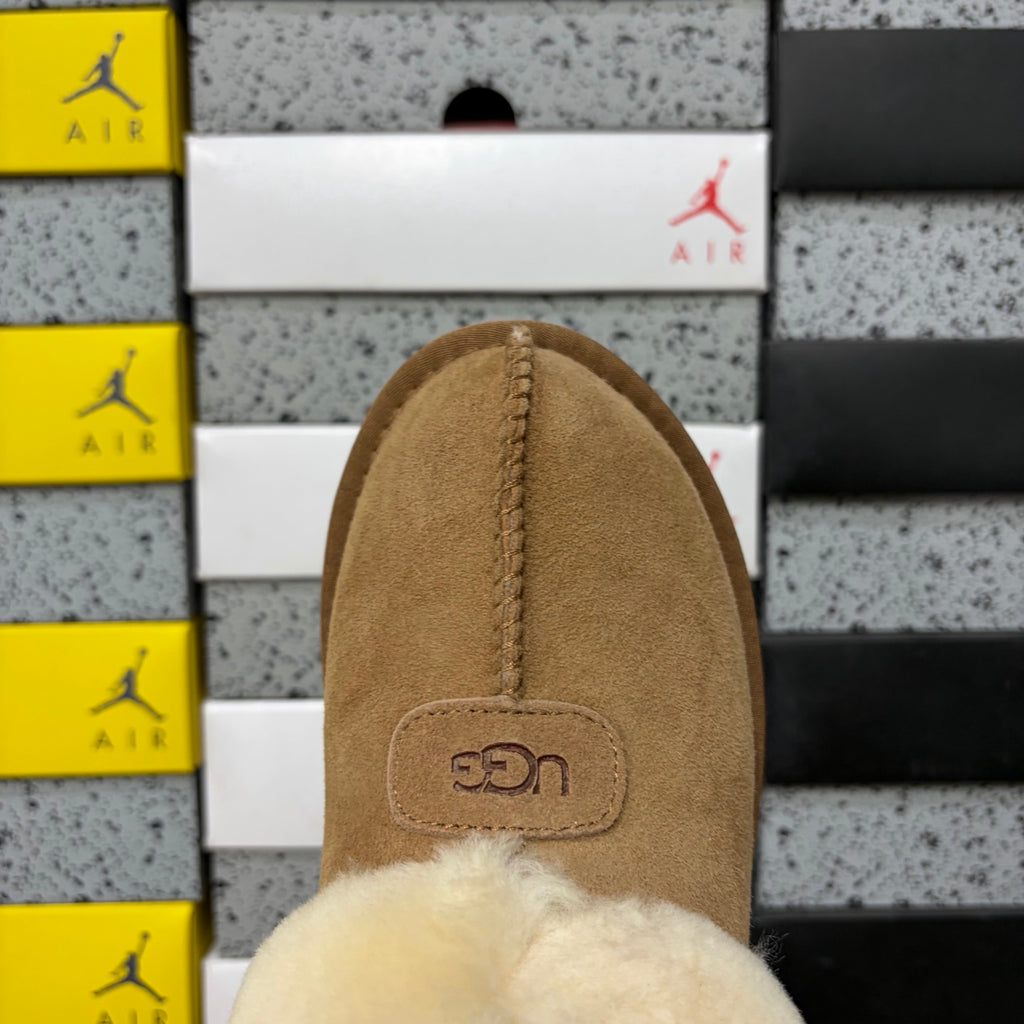 UGG Plush-Collar Slip-On Shoes in Chestnut – Style 4810-3