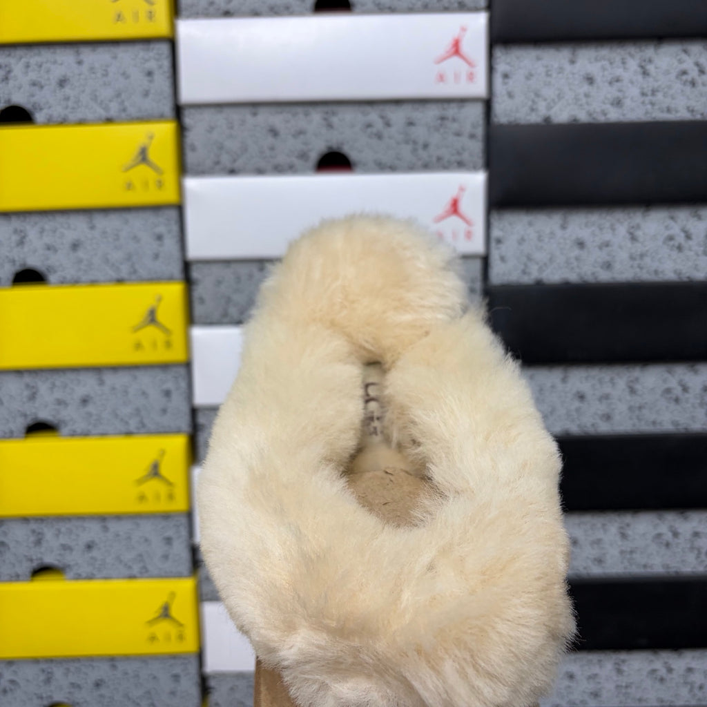UGG Chestnut Platform Slippers with Plush Collar – 3 cm