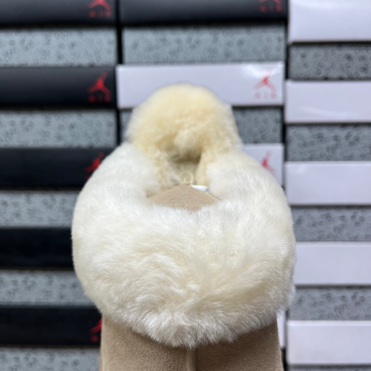 UGG Platform Slippers in Sand & Cream