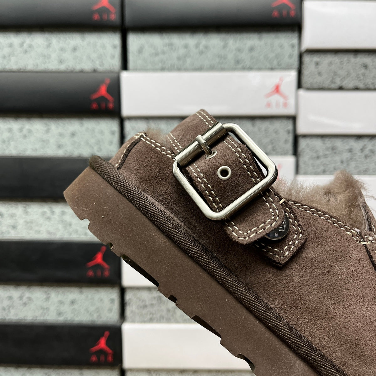 UGG Buckle-Strap Clogs in Dark Brown