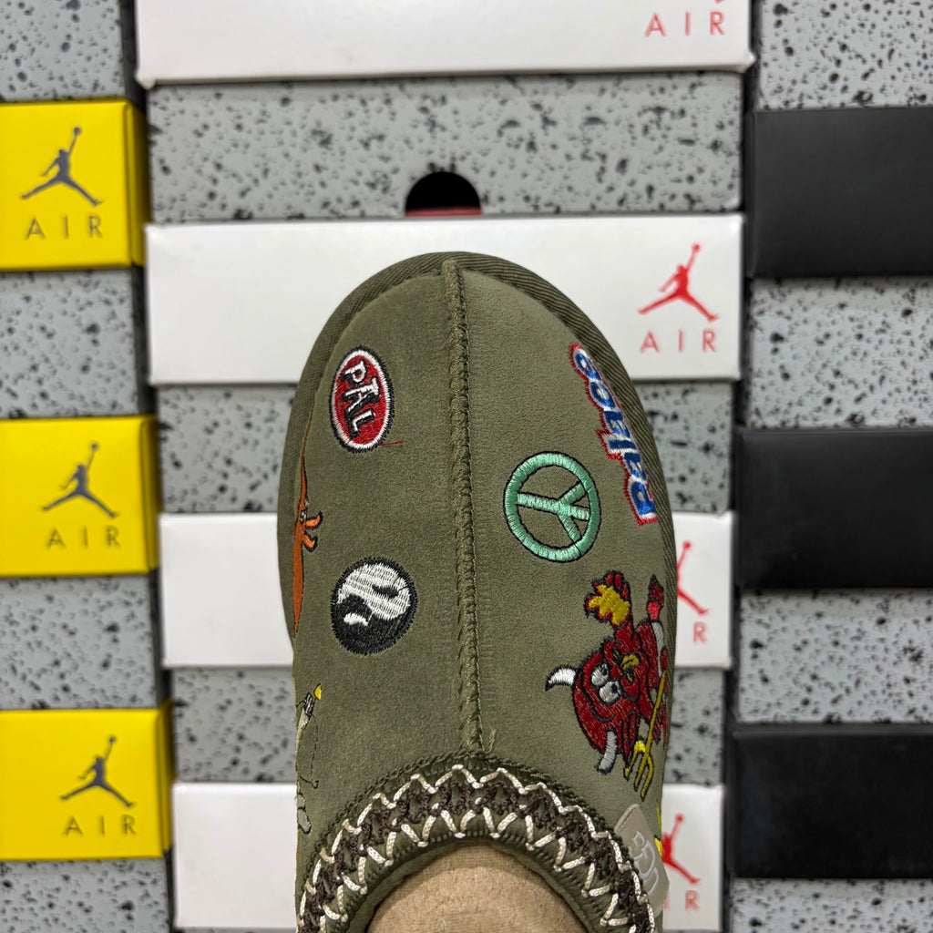 UGG Cartoon-Embroidered Slip-On Shoes in Green – Style 2553