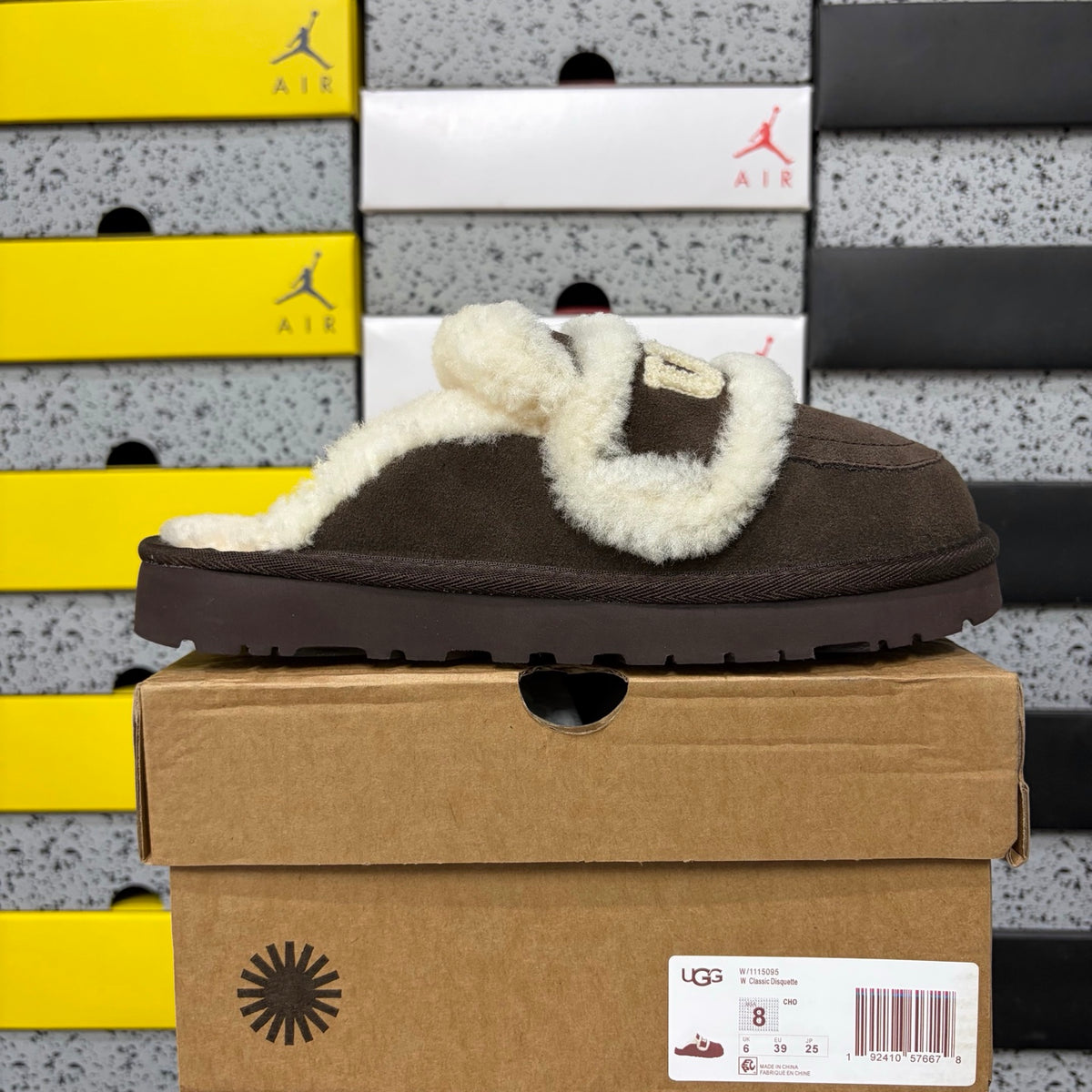 UGG Plush-Trim Mule Slippers in Chocolate Brown – Style 5095