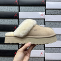 UGG Platform Slippers in Sand & Cream