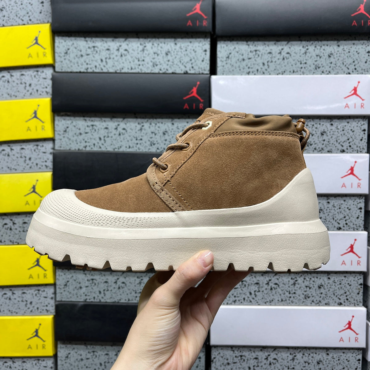 UGG Neumel Chunky-Sole Lace-Up Boots in Chestnut & Cream