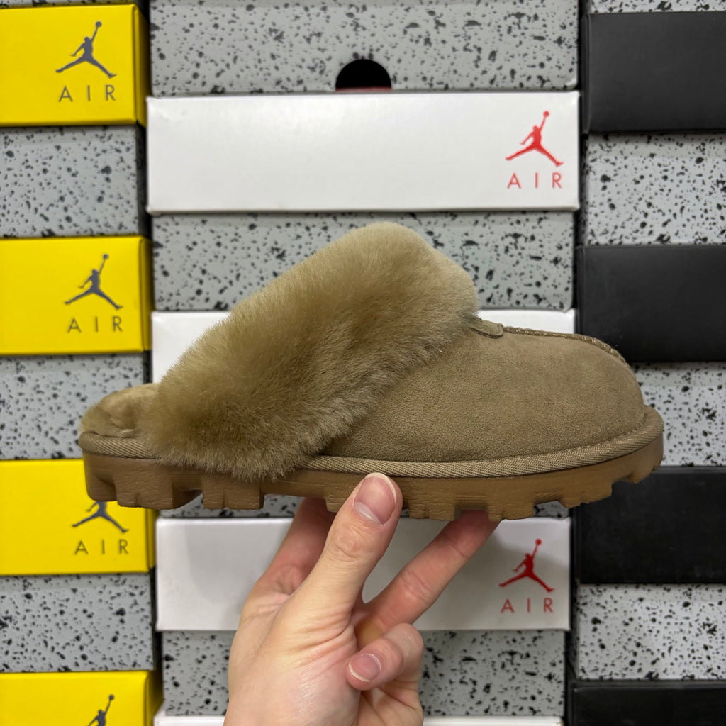UGG Plush-Collar Mule Slippers in Antelope Brown – Style 5125
