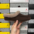 UGG Plush-Collar Slippers in Cocoa Brown – Style W1171391