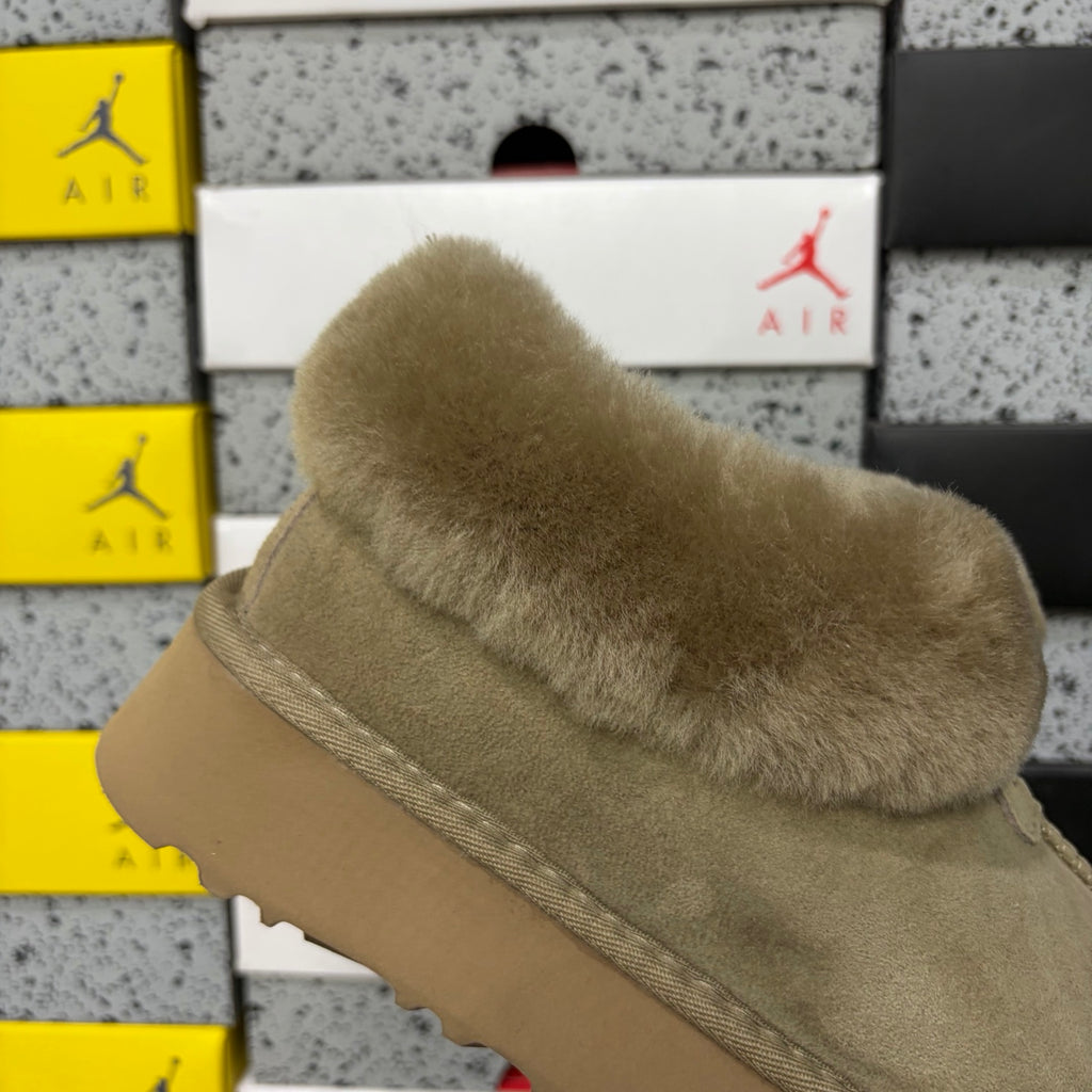 UGG Plush-Collar Slip-On Shoes in Antelope Brown – Style 4810-3