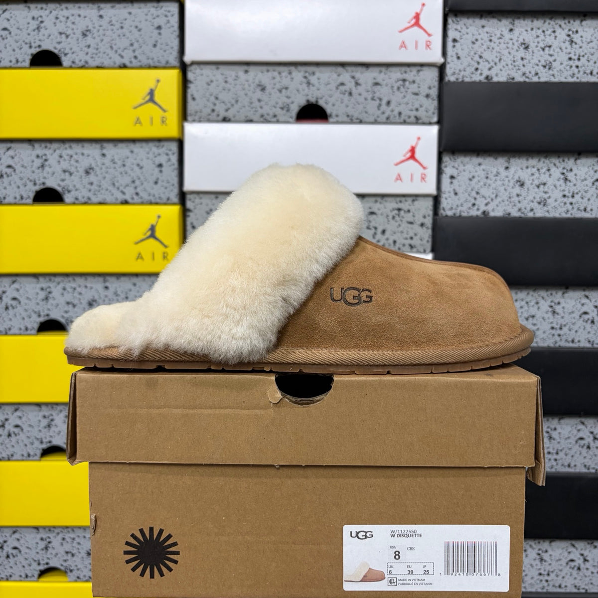UGG Plush-Collar Mule Slippers in Chestnut – Style 2550