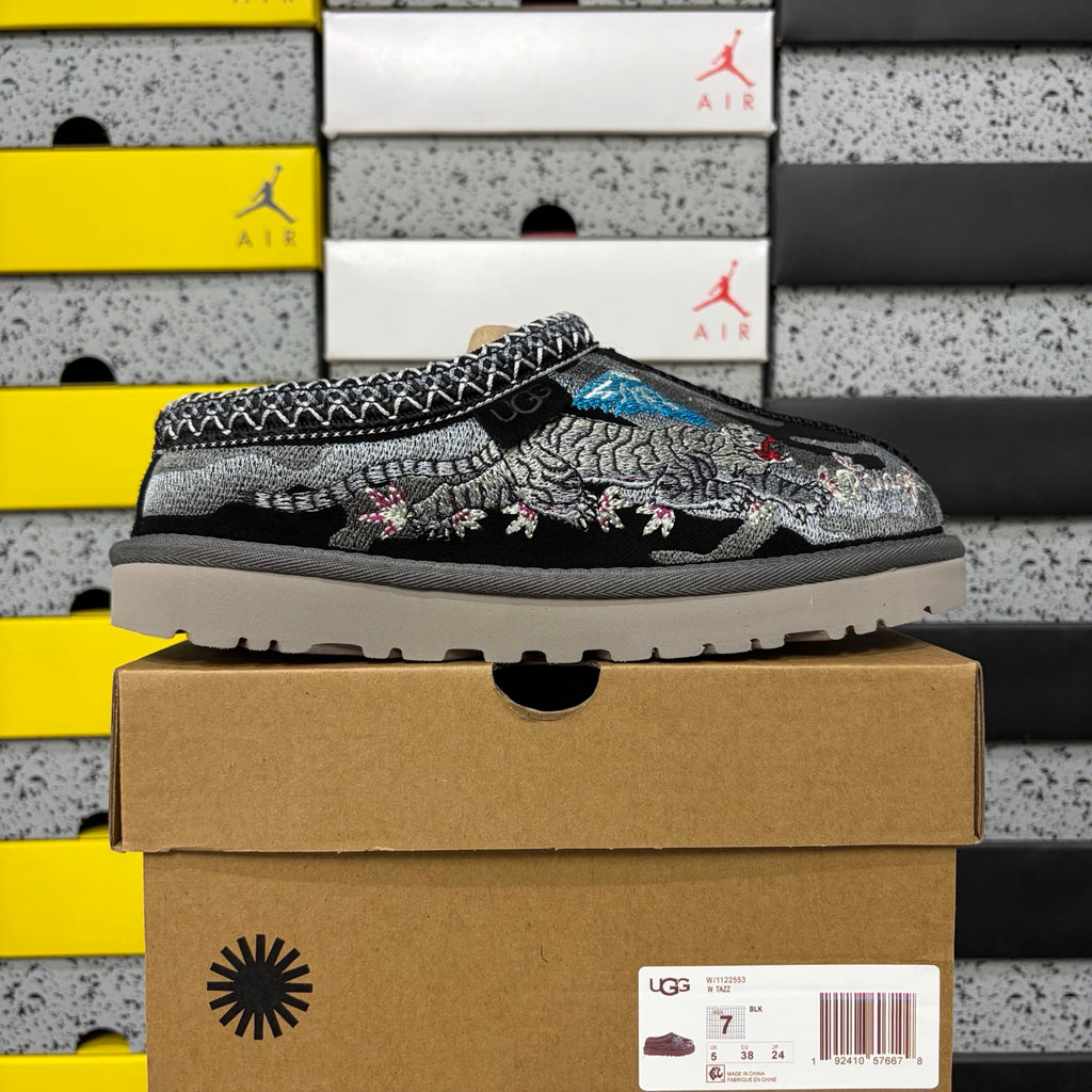 UGG Dragon & Tiger Embroidered Slip-On Shoes in Black – Style 2553