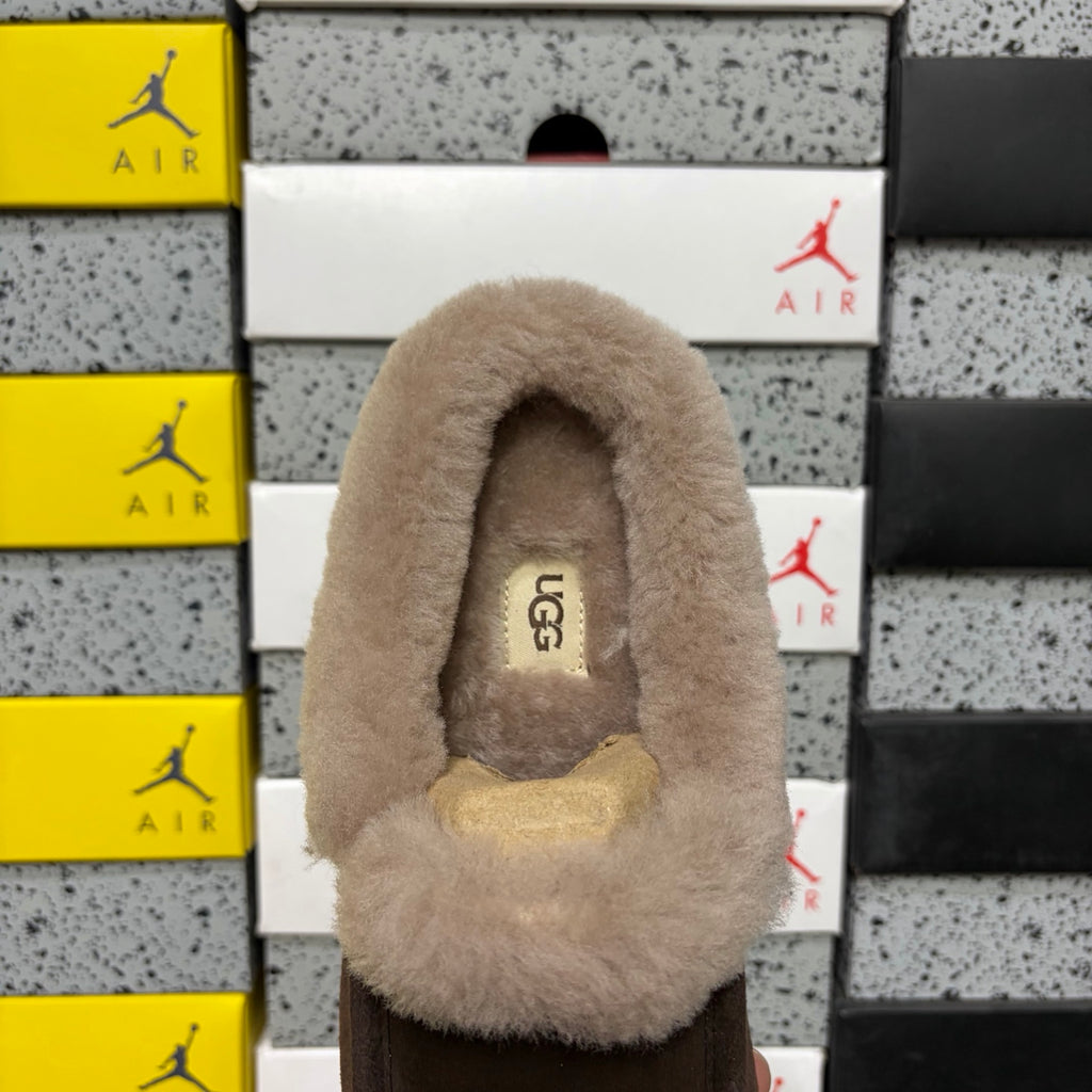 UGG Plush-Collar Slippers in Cocoa Brown – Style W1171391