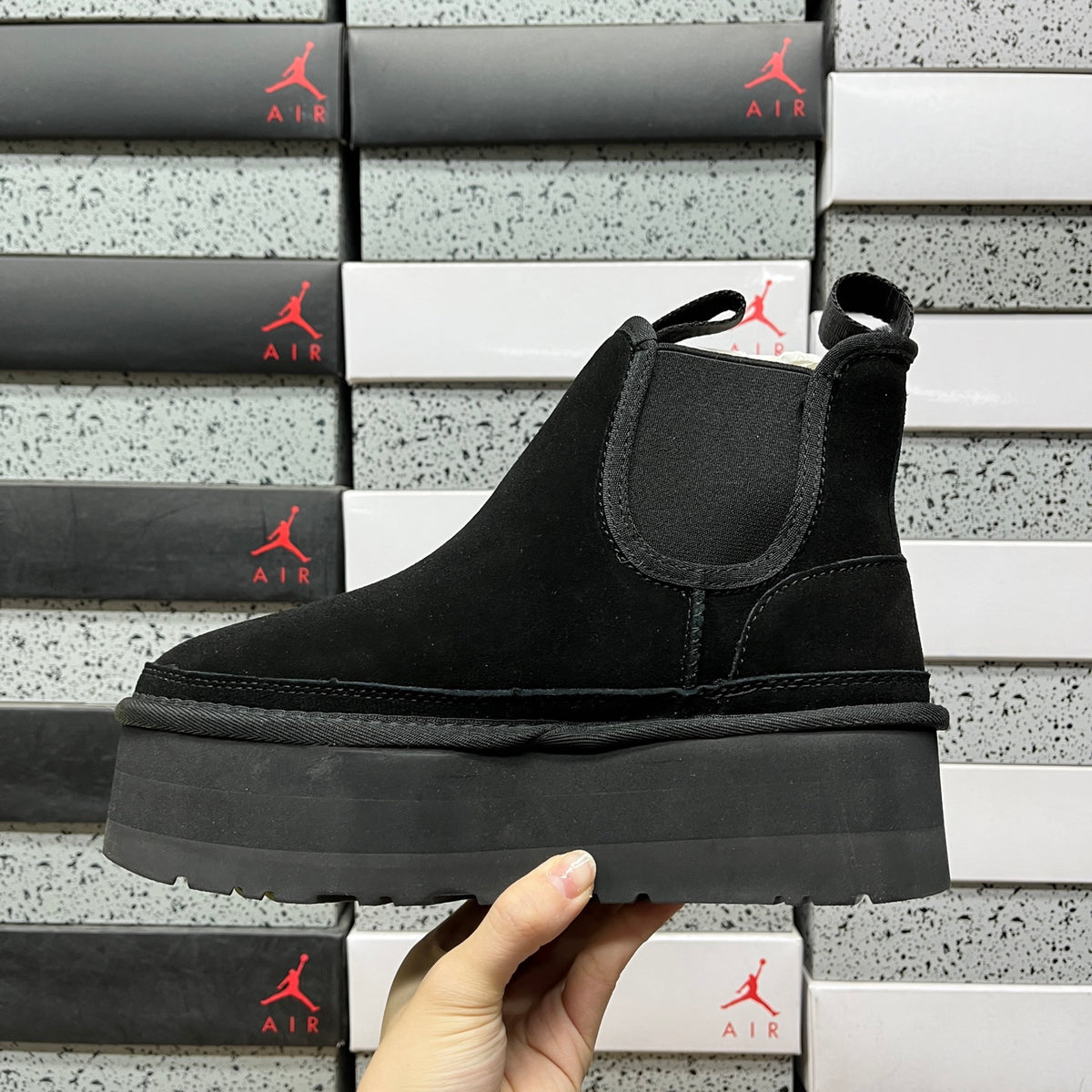 UGG Platform Chelsea Boots in Black