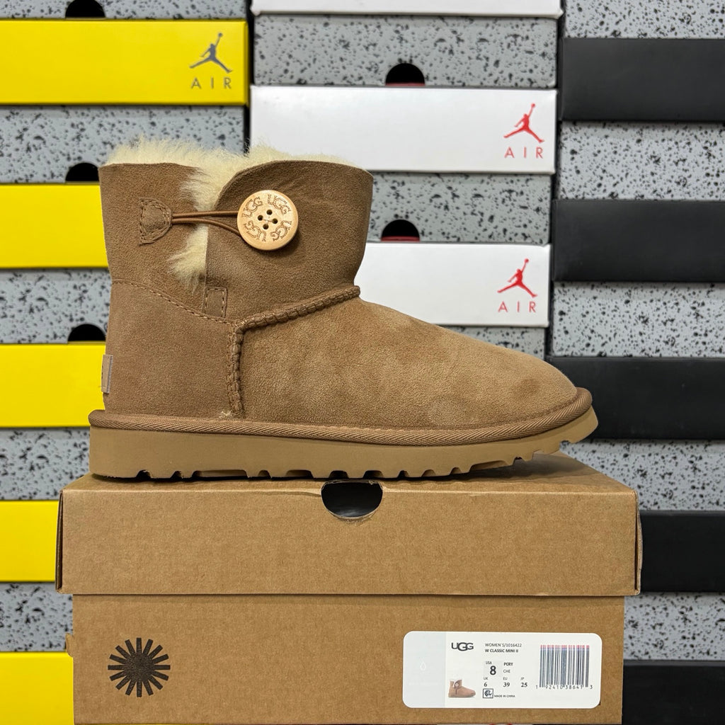 UGG Button-Detail Mid-Calf Boots in Chestnut