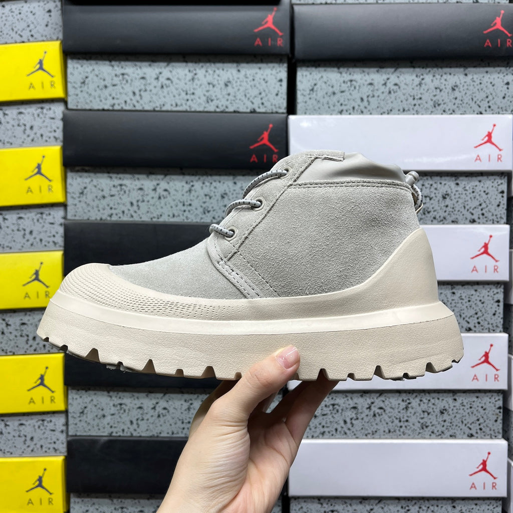 UGG Neumel Chunky-Sole Lace-Up Boots in Grey & Cream