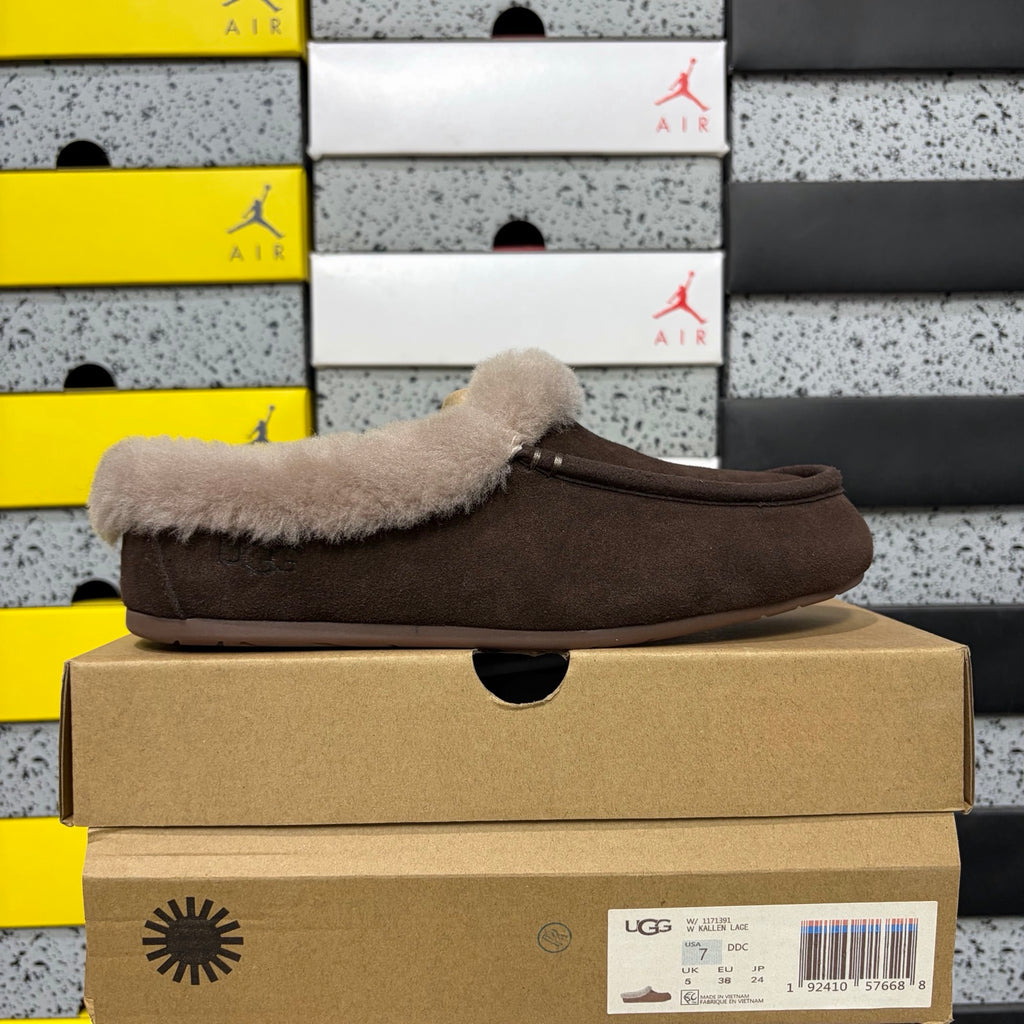 UGG Plush-Collar Slippers in Cocoa Brown – Style W1171391