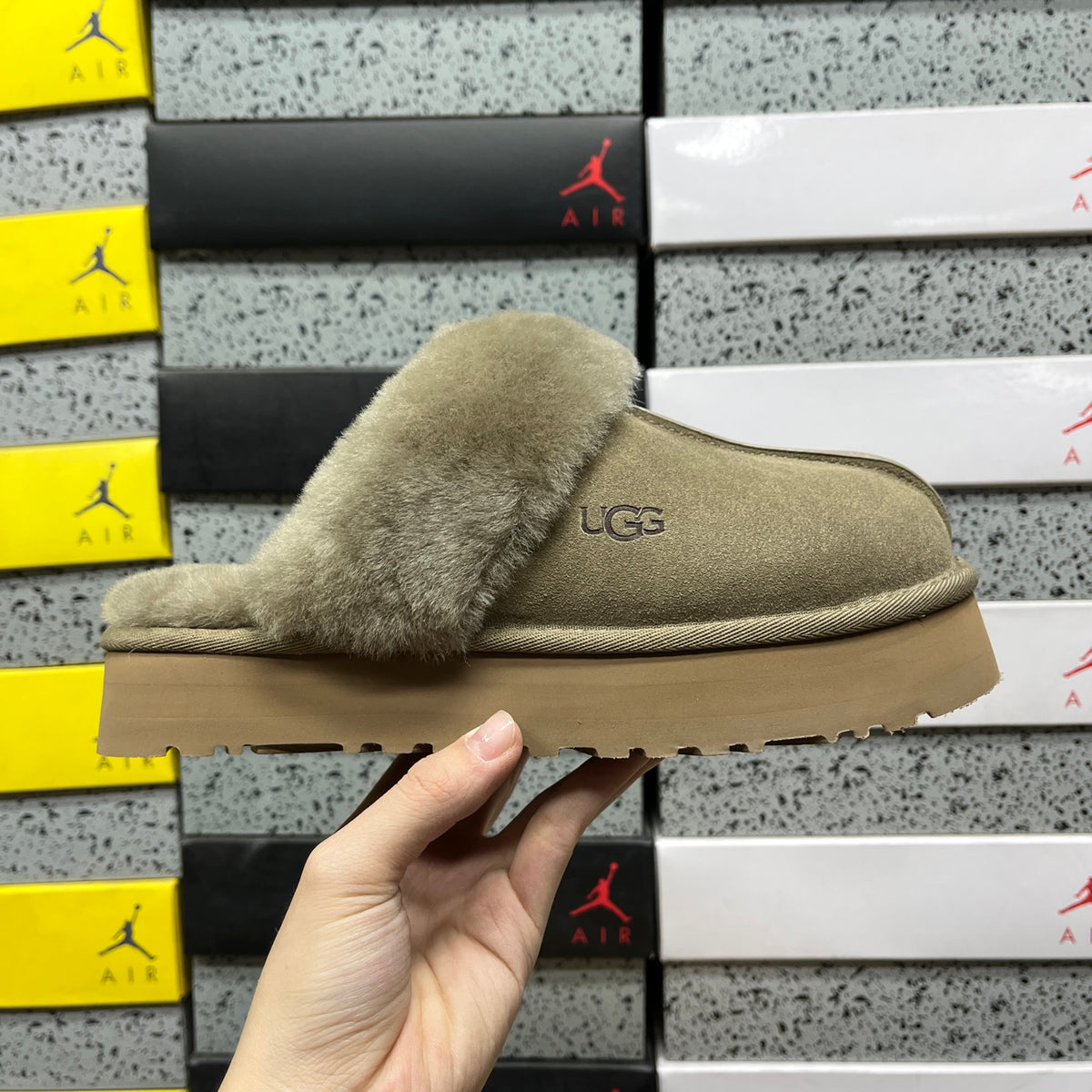 UGG Platform Slippers in Antelope Brown