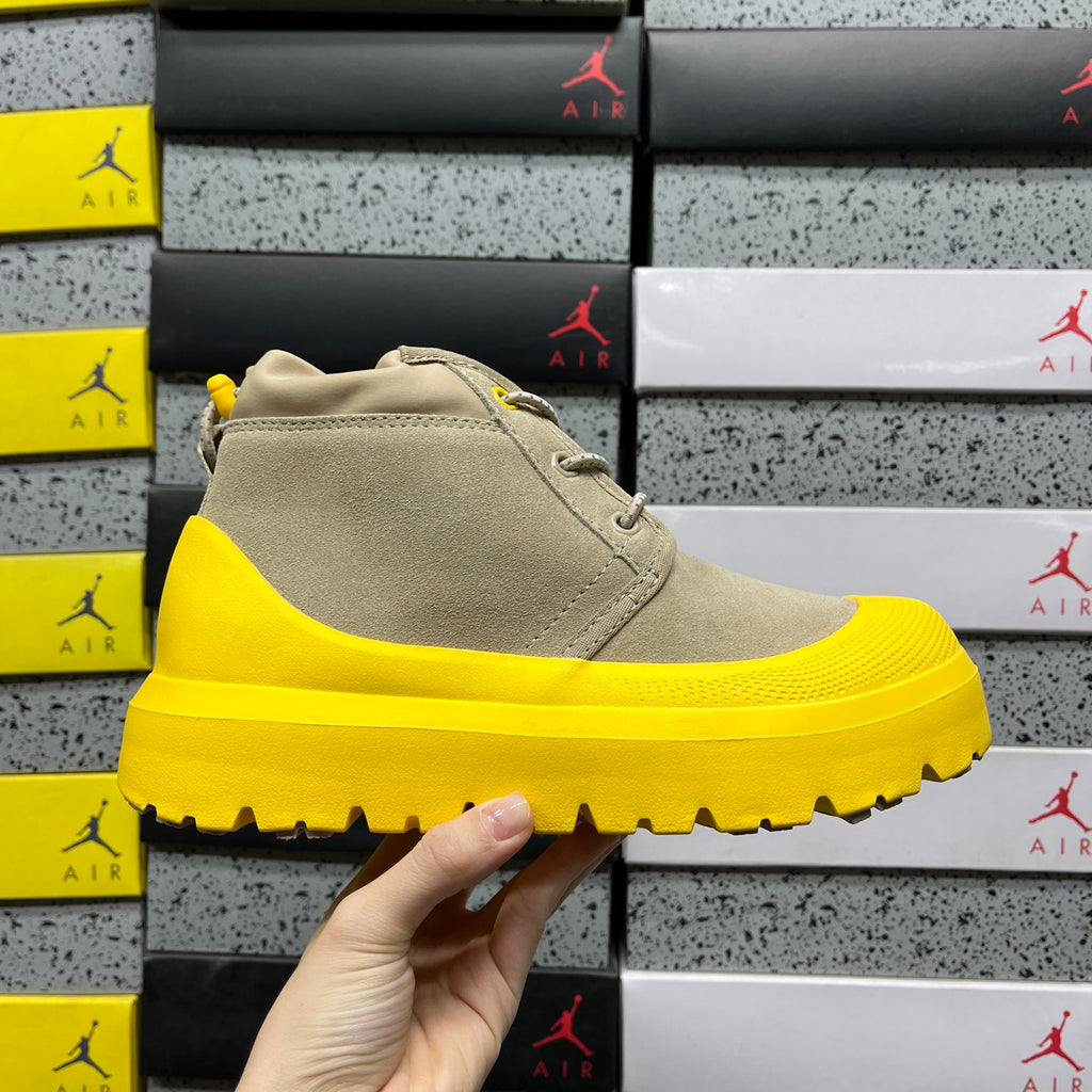 UGG Neumel Chunky-Sole Lace-Up Boots in Beige & Yellow