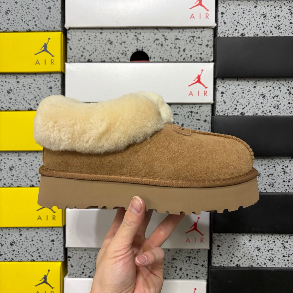 UGG Plush-Collar Slip-On Shoes in Chestnut – Style 4810-3