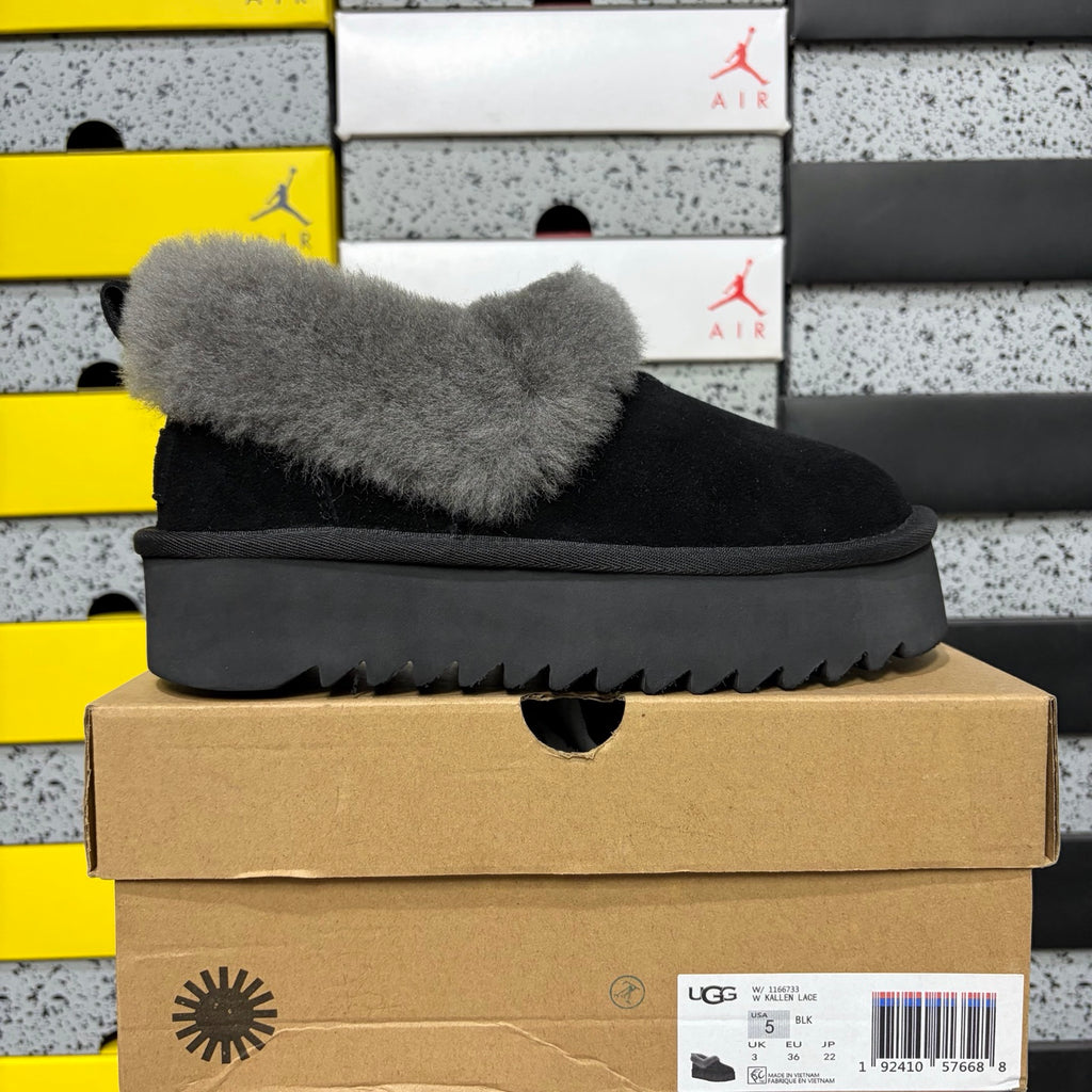 UGG Plush-Collar Platform Ankle Boots in Black – Style W1166773
