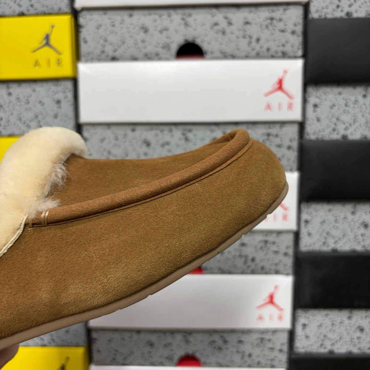 UGG Plush-Collar Slippers in Chestnut – Style W1171391
