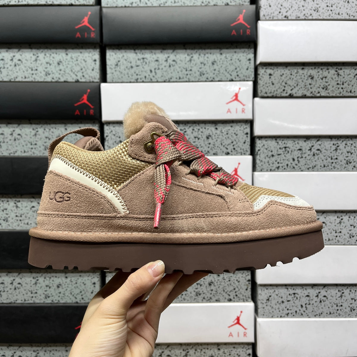 UGG Lowmel Lace-Up Shoes in Brown & Pink