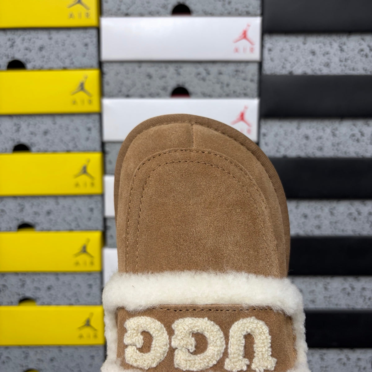 UGG Plush-Trim Mule Slippers in Chestnut – Style 5095