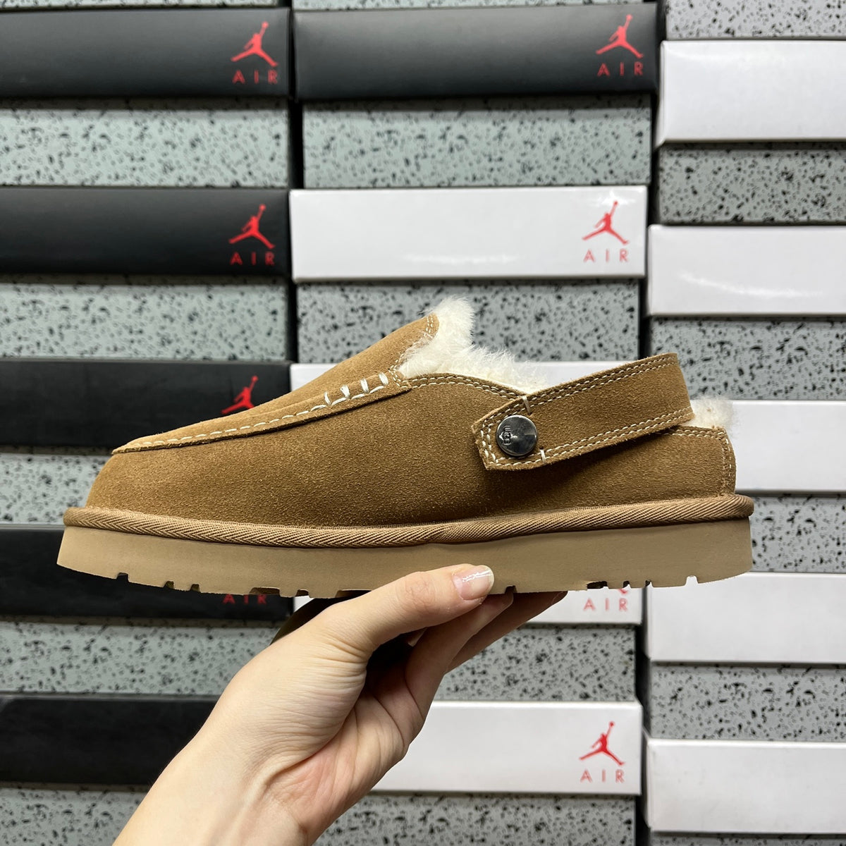UGG Buckle-Strap Clogs in Chestnut