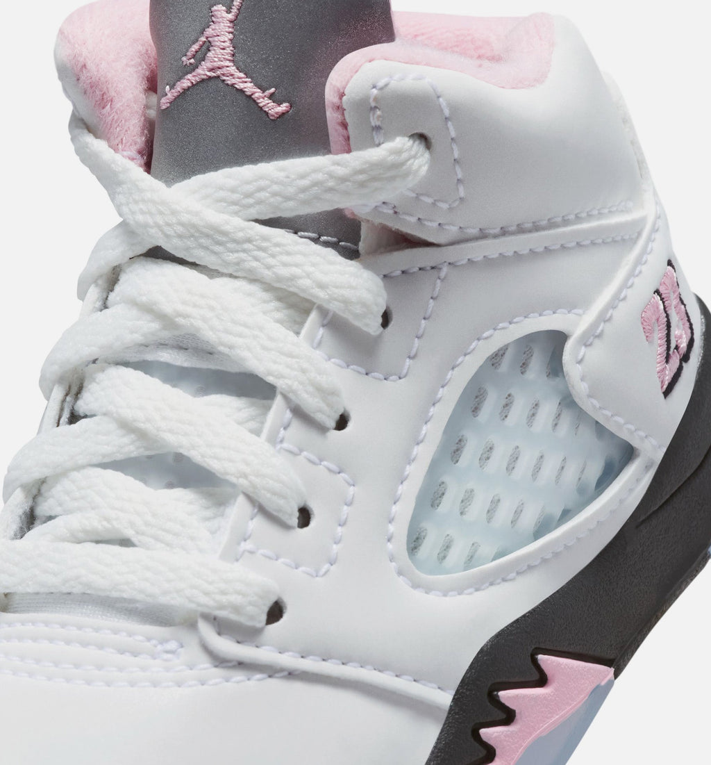 Air Jordan 5 Retro Medium Soft Pink Infant & Toddler Lifestyle Shoes - White/Black/Soft Pink