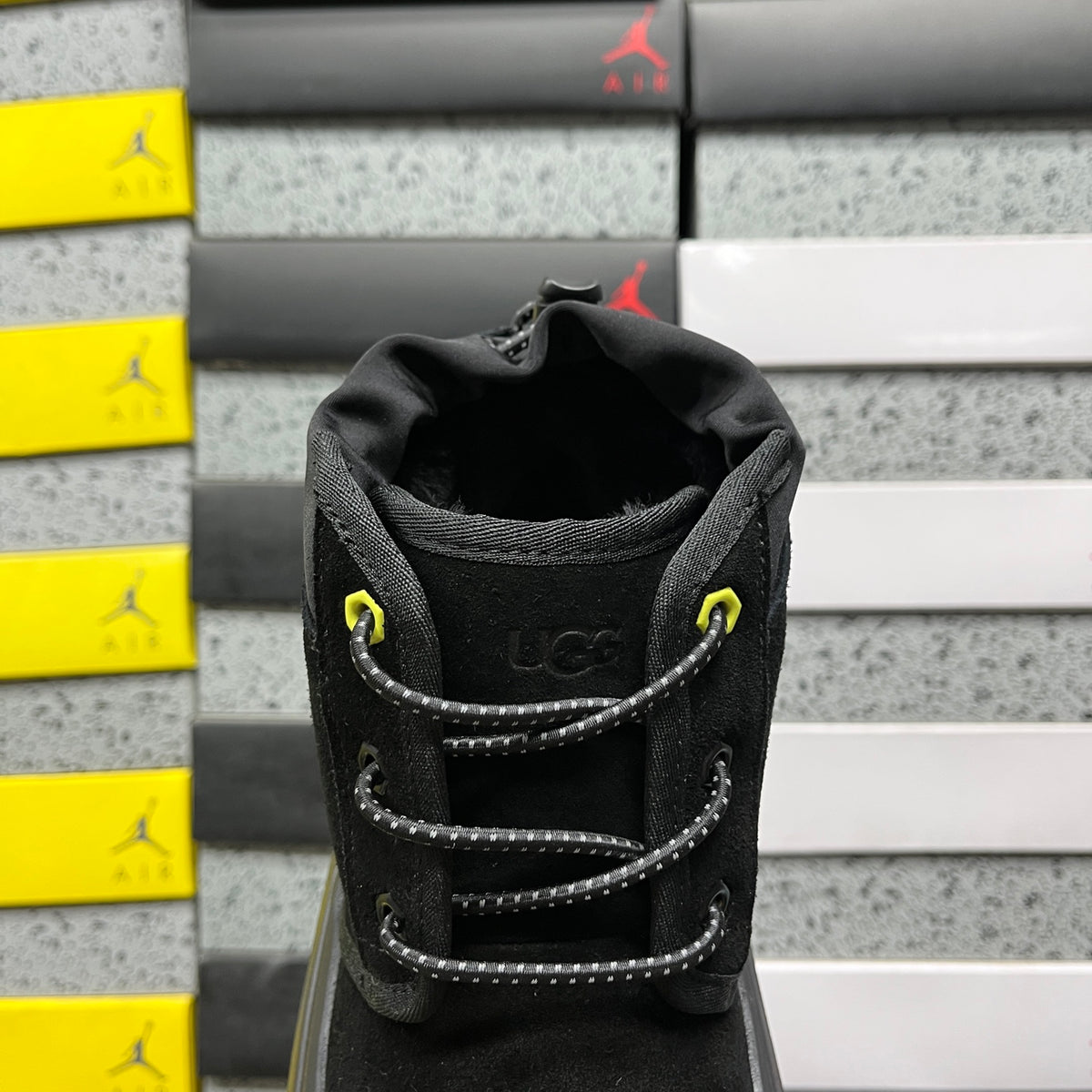 UGG Neumel Chunky-Sole Lace-Up Boots in Black
