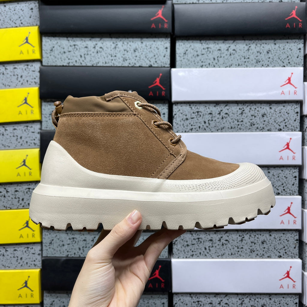 UGG Neumel Chunky-Sole Lace-Up Boots in Chestnut & Cream