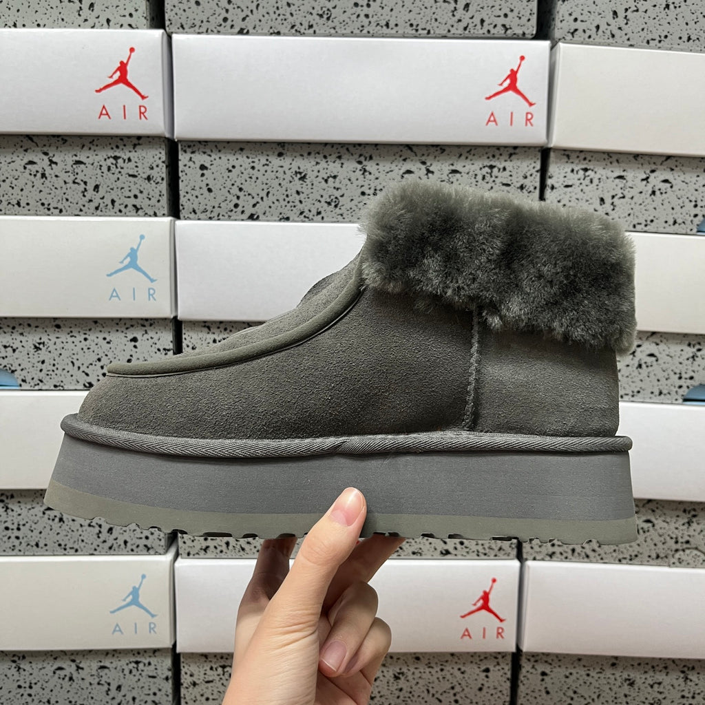 UGG Black Platform Ankle Boots with Plush Collar – Style 2551