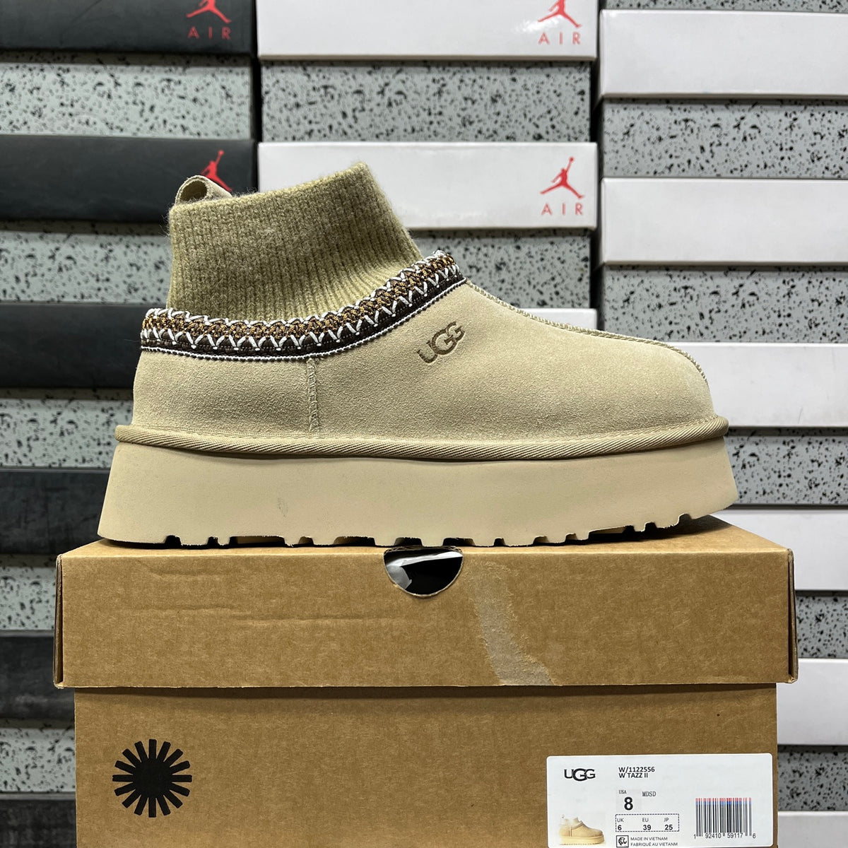 UGG Platform Sock-Collar Boots in Mustard Seed
