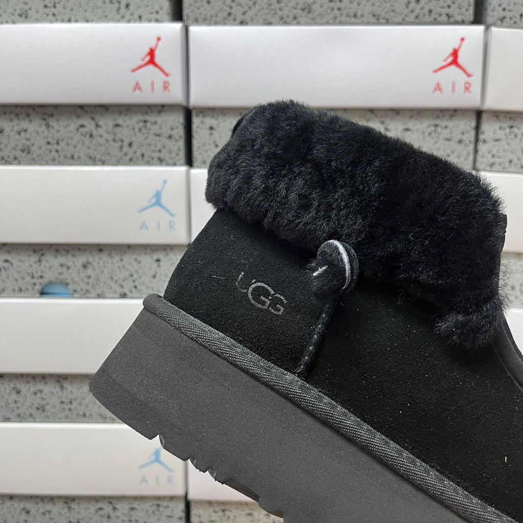 UGG Plush-Collar Platform Ankle Boots in Black – Style 2551