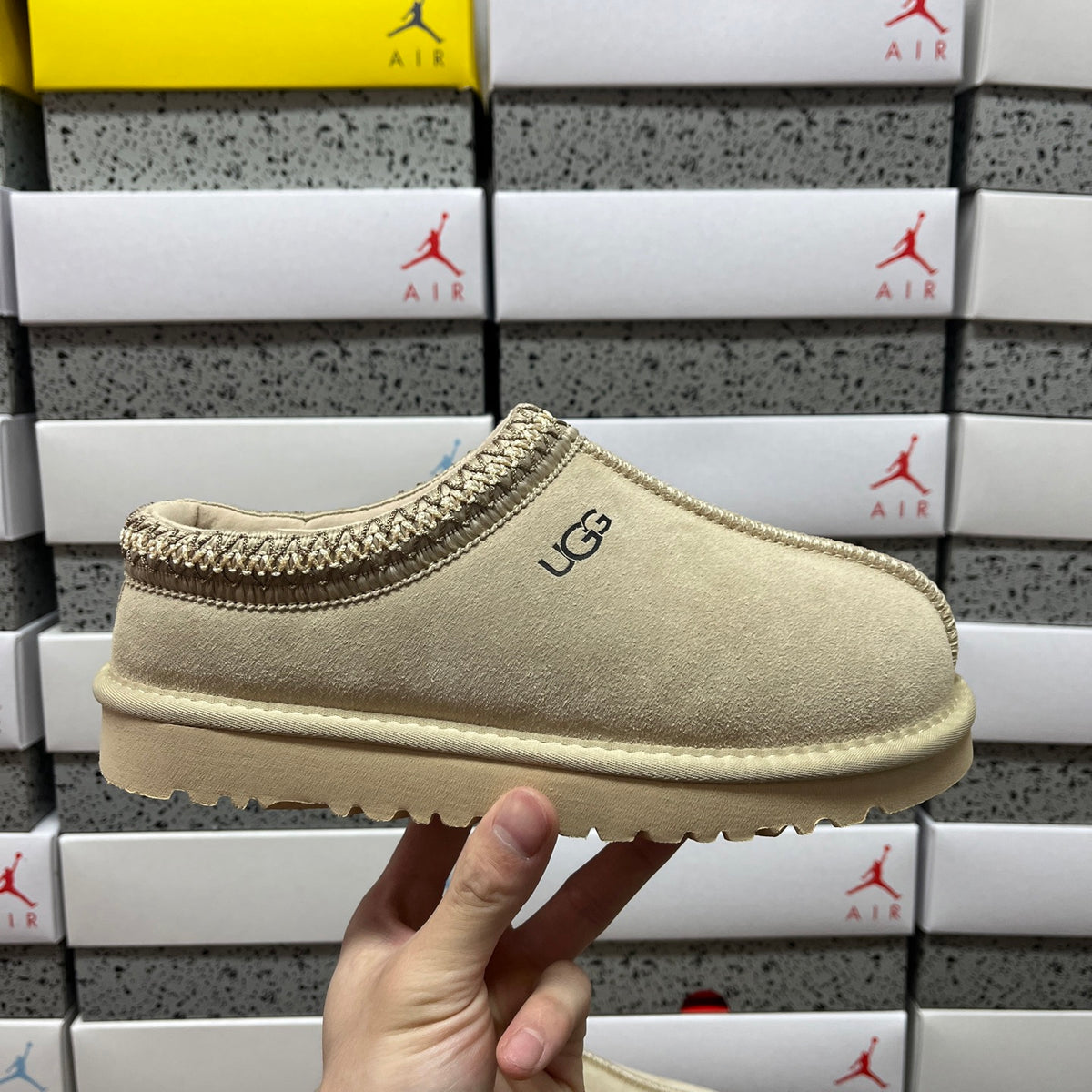 UGG Braided-Trim Slip-On Slippers in Mustard Seed – Style 5955
